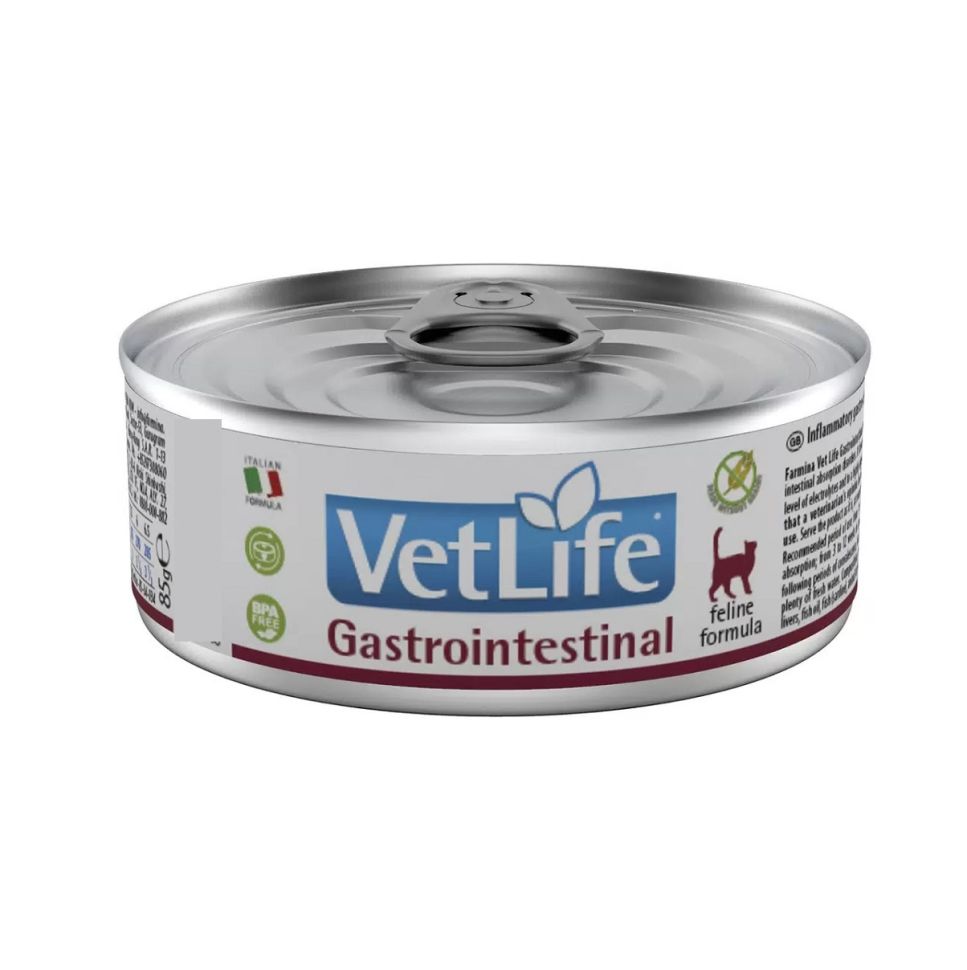 Vet Life Cat Gastro-Intestinal корм влажный, с нарушениями процессов переваривания в кишечнике, паштет, для кошек, 85 гр