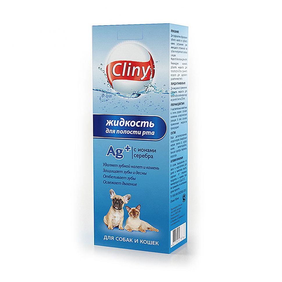 Cliny: Спрей для полости рта для кошек и собак для дыхания, удаления налёта, 100 мл