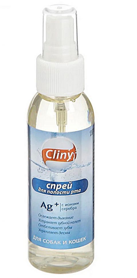 Cliny: Спрей для полости рта для кошек и собак для дыхания, удаления налёта, 100 мл